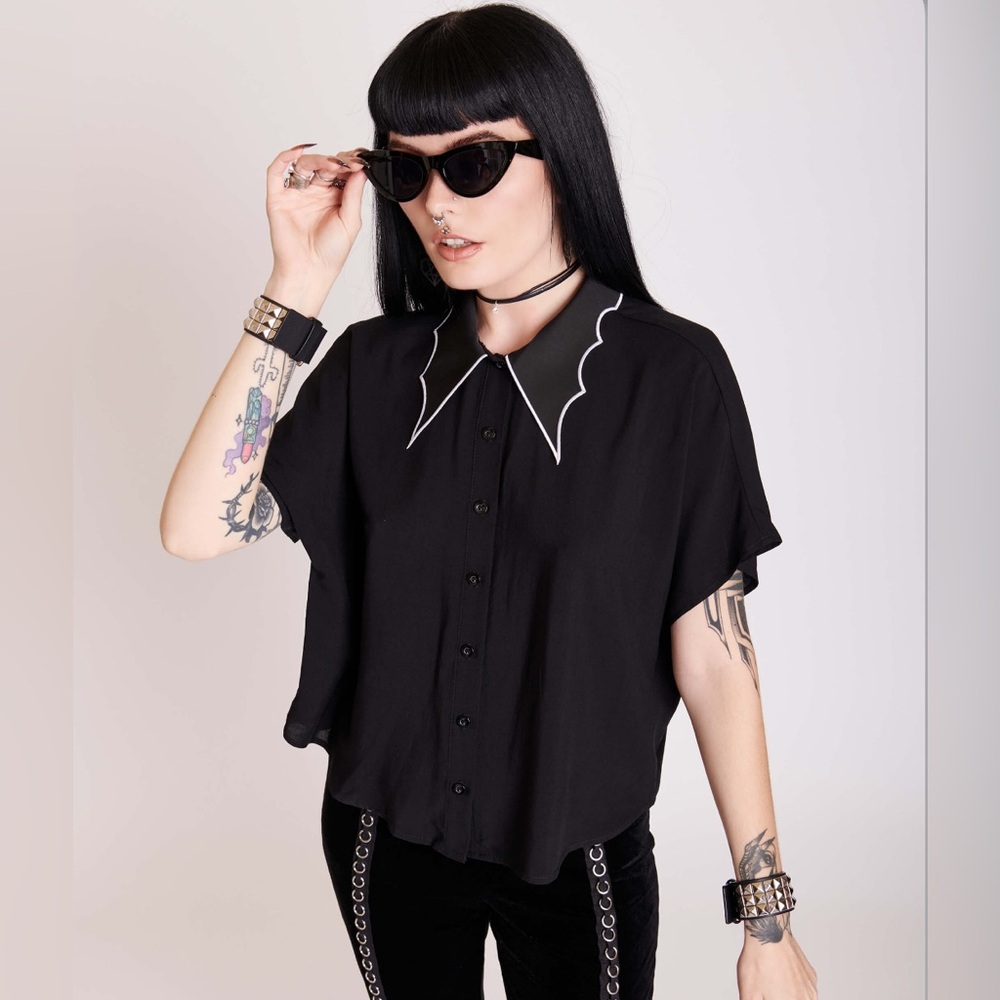 Midnight Hour Bat Collar Top SM